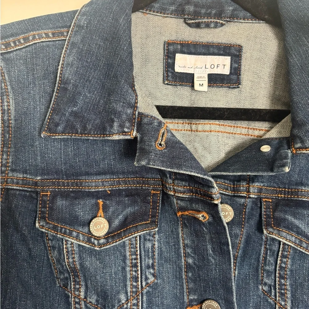 LOFT Dark Blue Jean Jacket - Picture 2 of 3